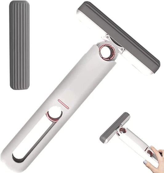 Mini Mop for Kitchen, Floor, Glass, Car & More - 2 Sponges, Self Squeeze, Strong Absorbent, Wet & Dry Use, Multicolour, ABS & Sponge Material